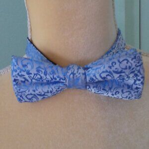 APT 9 BRYON VINE PT ADJUST TO FIT 14.5"-20" x  3/8" BLUE ALMOST PAISLEY BOW TIE